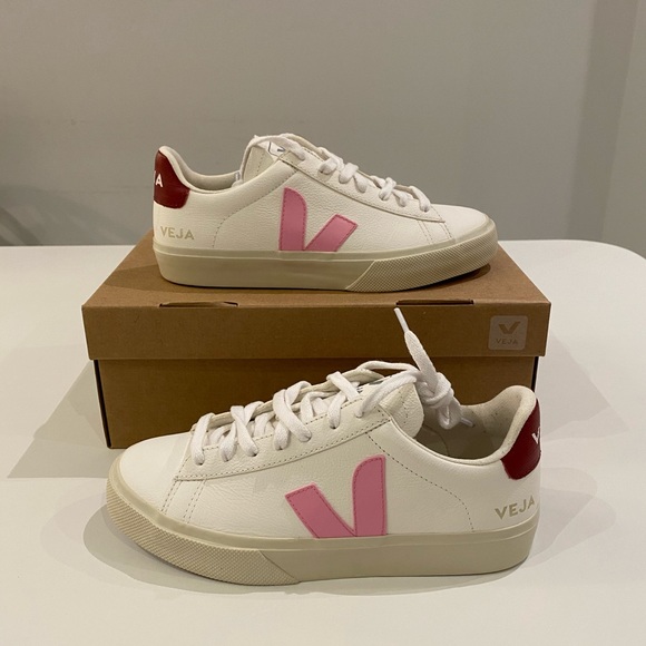 Veja Campo Leather Sneaker White Pink sz 6US NIB - Picture 5 of 8